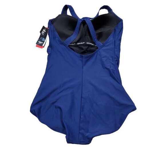Speedo Conservative Ultraback One Piece with Princess Seam Navy Blue Size 16 - Picture 2 of 10